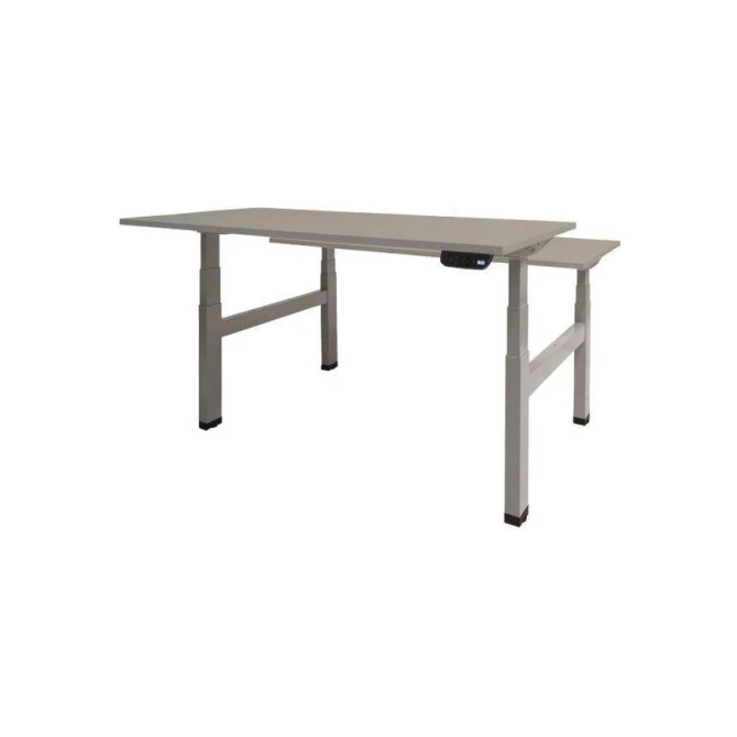 Dextro Plus Duo Verstelbaar Bureau 140 x 80 cm Lichtgrijs Aluminium