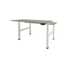 Dextro Plus Duo Verstelbaar Bureau 140 x 80 cm Lichtgrijs Wit