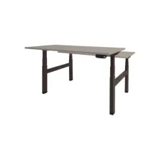 Dextro Plus Duo Verstelbaar Bureau 160 x 80 cm Lichtgrijs Zwart Dextro Plus Duo Verstelbaar Bureau 160 x 80 cm Lichtgrijs Zwart