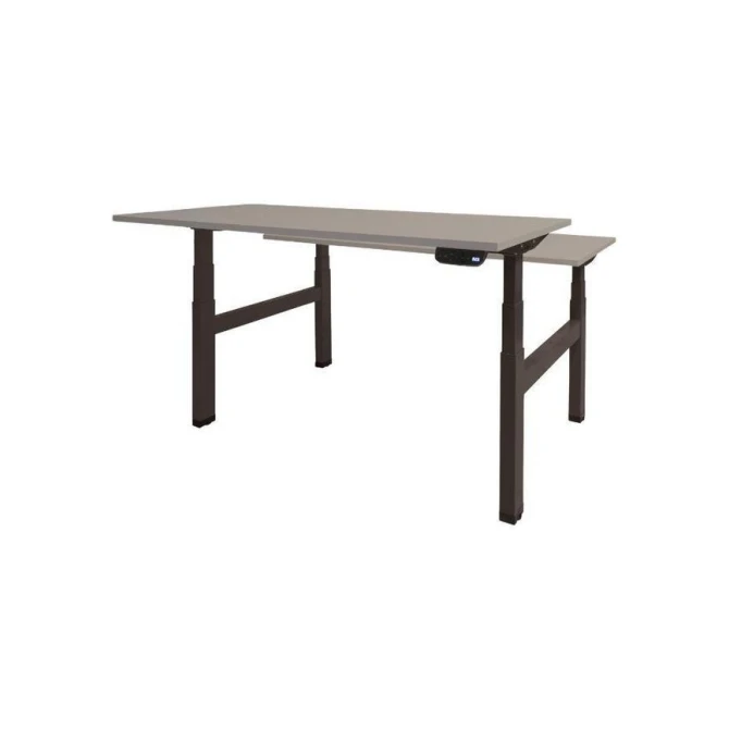 Dextro Plus Duo Verstelbaar Bureau 160 x 80 cm Lichtgrijs Zwart