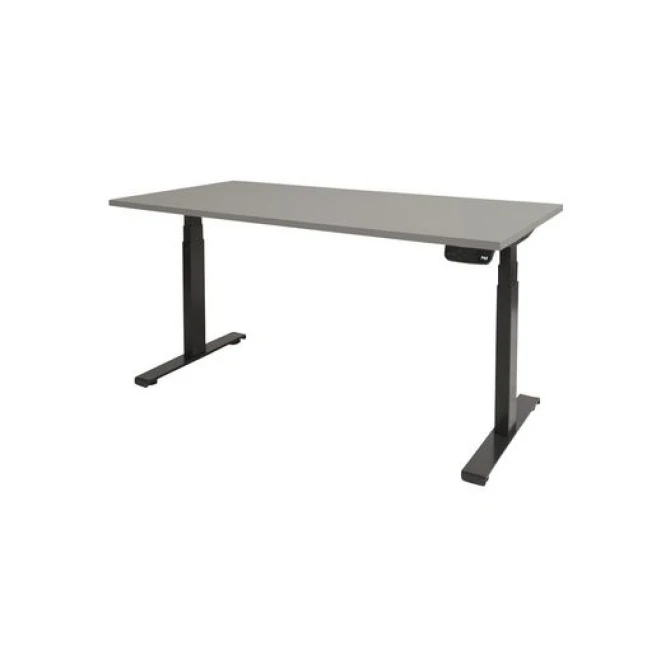 Dextro Plus Verstelbaar Bureau 160 x 80 cm Lichtgrijs Zwart