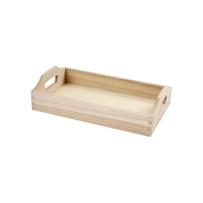 Dienblad 30x17x5cm m/handvaten hout