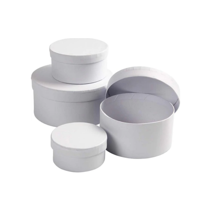 CREOTIME Doos rond H4/5/6/7cm wit (4 stuks) CREOTIME Doos rond H4/5/6/7cm wit (4 stuks)