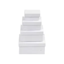 Creotime Doos rechthoekig versch. maten wit/pk4 (pak 4 stuks)