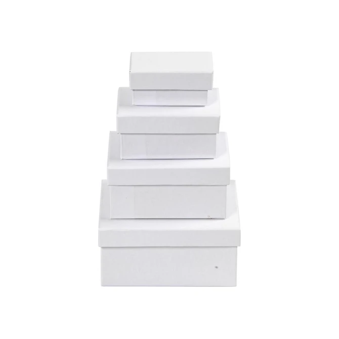 Creotime Doos rechthoekig versch. maten wit/pk4 (pak 4 stuks)