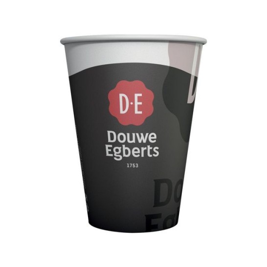 Douwe Egberts Drinkbeker Karton 180 ml Zwart met Logo (doos 20 x 100 stuks)