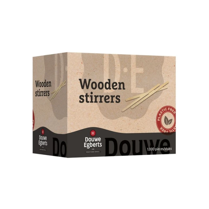 Douwe Egberts Houten Roerstaafjes 14 cm (doos 1000 stuks) Douwe Egberts Houten Roerstaafjes 14 cm (doos 1000 stuks)