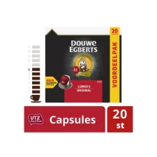 Douwe Egberts Lungo Original UTZ Koffiecapsules (doos 10 x 20 stuks) Douwe Egberts Lungo Original UTZ Koffiecapsules (doos 10 x 20 stuks)