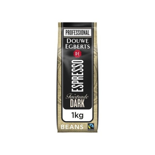 Douwe Egberts Professional Espresso Dark Fairtrade 1 kg  (doos 6 stuks)