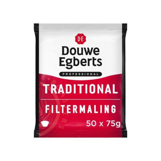 Douwe Egberts Professional Traditional Koffie Sachets Snelfiltermaling (pak 50 stuks)