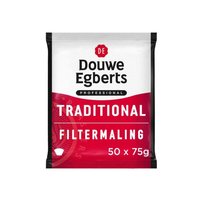 Douwe Egberts Professional Traditional Koffie Sachets Snelfiltermaling (pak 50 stuks)
