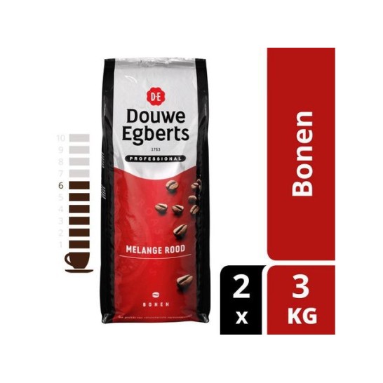 Douwe Egberts Professionele Melange Rood Koffiebonen (doos 2 x 3000 gram)