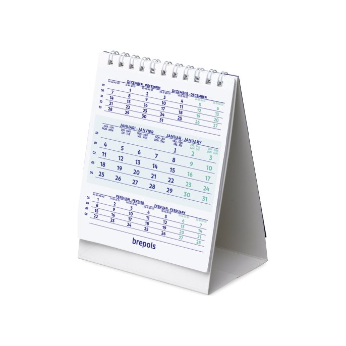 Driemaandskalender Brepols tafelmodel 4T Driemaandskalender Brepols tafelmodel 4T