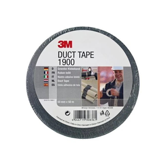 Duct tape 1900 50mm zwart/rl50m