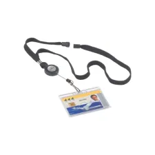 DURABLE Afrolmechanisme met textielkoord antraciet (pak 10 stuks)