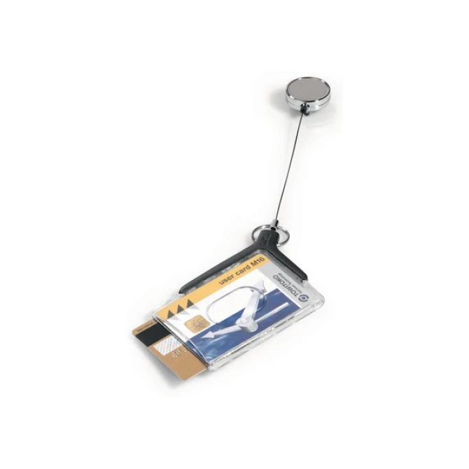 DURABLE Deluxe Pro Pashouder Afrolmechanisme (80 cm) 2 pasjes 54 x 85 mm Acryl transparant (pak 10 stuks) DURABLE Deluxe Pro Pashouder Afrolmechanisme (80 cm) 2 pasjes 54 x 85 mm Acryl transparant (pak 10 stuks)