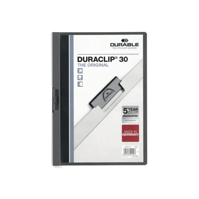 DURABLE Duraclip® Klemmap A4 1-30 vel Antraciet (doos 25 stuks) DURABLE Duraclip® Klemmap A4 1-30 vel Antraciet (doos 25 stuks)