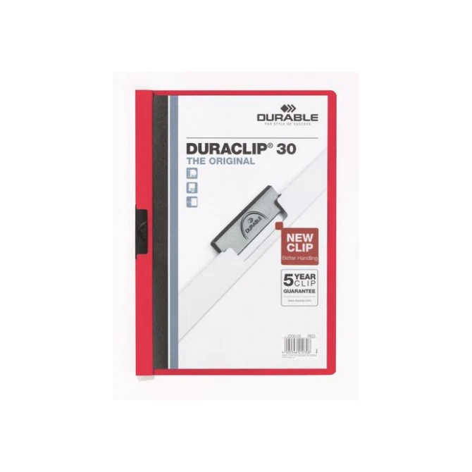DURABLE Duraclip® Klemmap A4 1-30 vel Rood (pak 25 stuks) DURABLE Duraclip® Klemmap A4 1-30 vel Rood (pak 25 stuks)