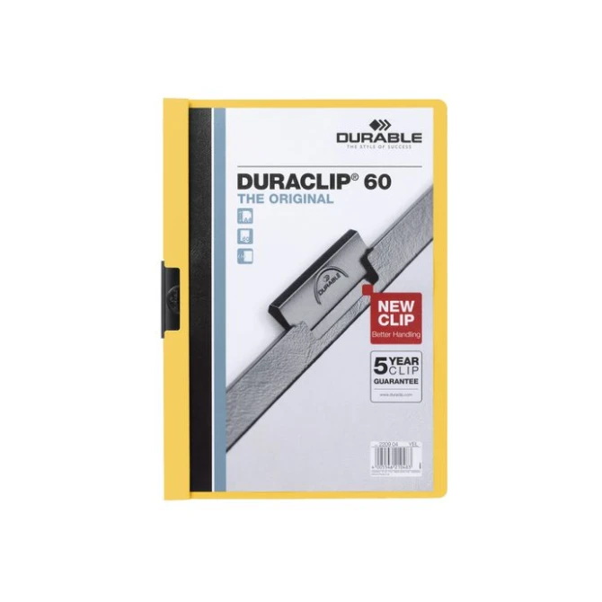 Durable Duraclip® Klemmap A4. 1-60 vel. Geel