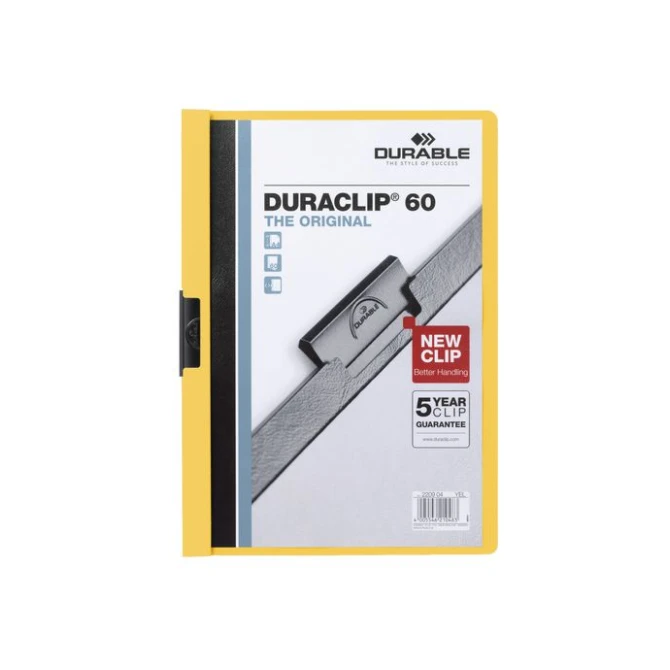 Durable Duraclip® Klemmap A4 1-60 vel Geel (pak 25 stuks)