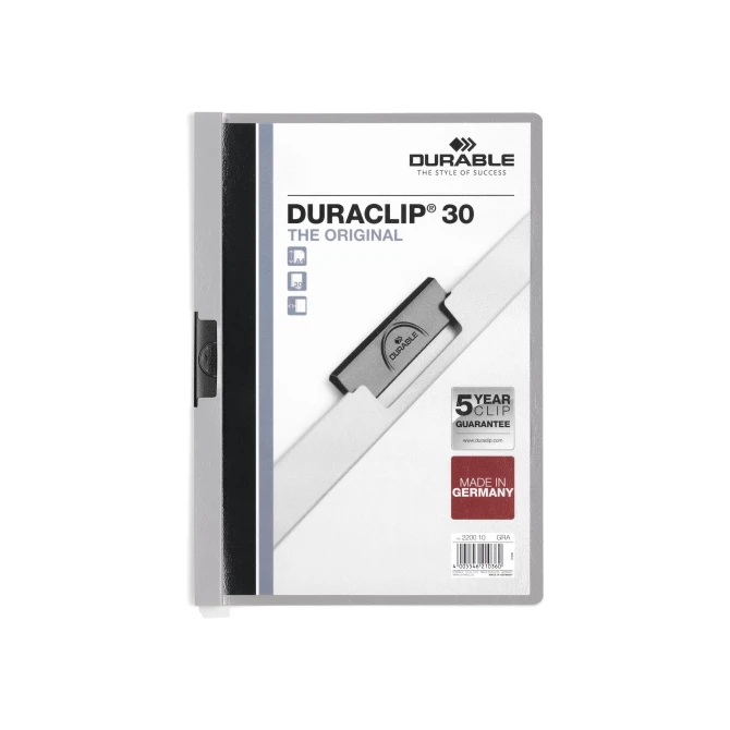 Durable Duraclip klemmap 1-30 vel grijs (pak 25 stuks) Durable Duraclip klemmap 1-30 vel grijs (pak 25 stuks)
