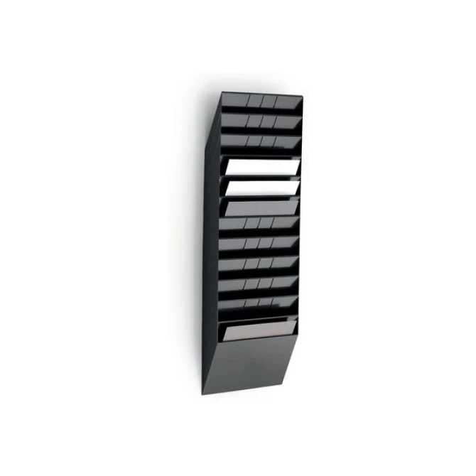 DURABLE FLEXIBOXX folderhouder muurbevestiging 12 compartimenten A4 zwart DURABLE FLEXIBOXX folderhouder muurbevestiging 12 compartimenten A4 zwart