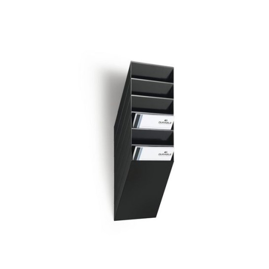 Durable FLEXIBOXX folderhouder. muurbevestiging. 6 compartimenten. A4. zwart