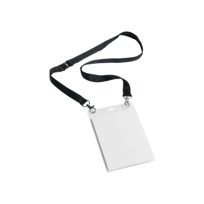 DURABLE Houder A6 Naamkaart Textielkoord (88 cm) transparant (pak 10 stuks) DURABLE Houder A6 Naamkaart Textielkoord (88 cm) transparant (pak 10 stuks)
