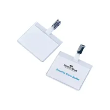 DURABLE Houder Naamkaartje Bevestigingsclip 60 × 90 mm Kunststof transparant (pak 25 stuks)