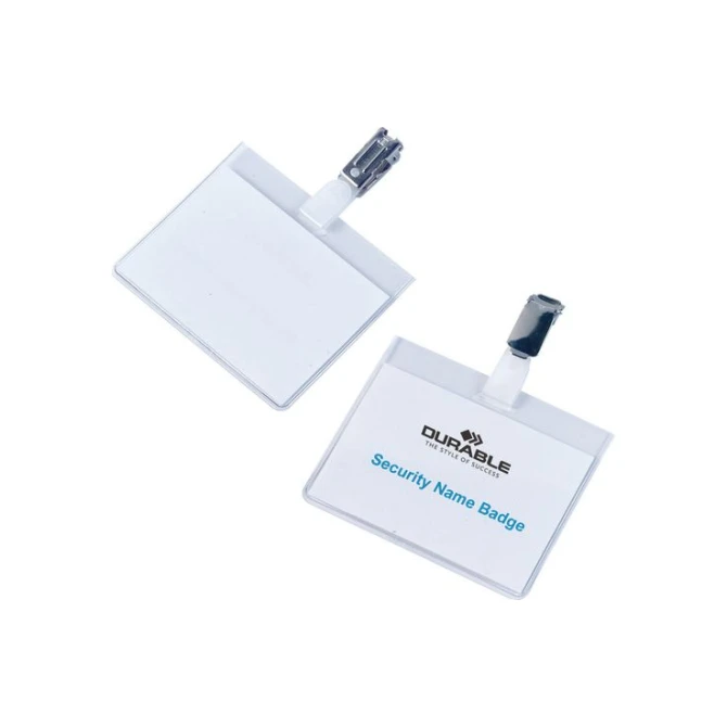 DURABLE Houder Naamkaartje Bevestigingsclip 60 × 90 mm Kunststof transparant (pak 25 stuks)