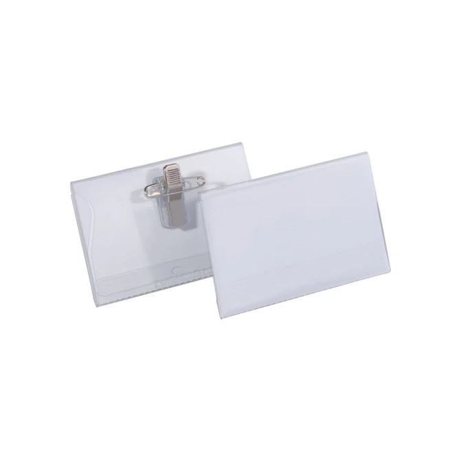 DURABLE Houder Naamkaartje Combiklem 54 x 90 mm Kunststof transparant (pak 50 stuks) DURABLE Houder Naamkaartje Combiklem 54 x 90 mm Kunststof transparant (pak 50 stuks)
