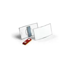 DURABLE Houder Naamkaartje Gebogen Magneet 40 × 75 mm Kunststof transparant (pak 25 stuks)