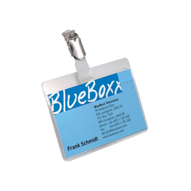 DURABLE Houder Naamkaartje Liggend Bevestigingsclip 60 x 90 mm Kunststof transparant (pak 25 stuks) DURABLE Houder Naamkaartje Liggend Bevestigingsclip 60 x 90 mm Kunststof transparant (pak 25 stuks)