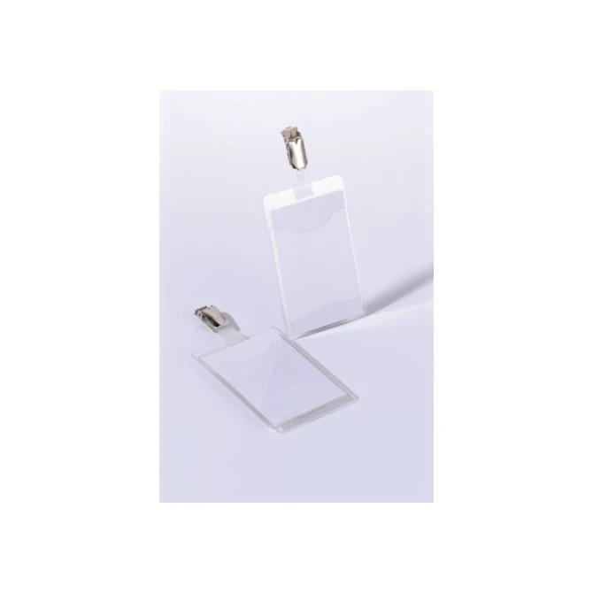 DURABLE Houder Naamkaartje Portret Bevestigingsclip 60 × 90 mm Kunststof transparant (pak 25 stuks)