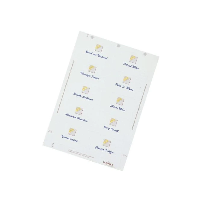DURABLE Insteekkaartjes naambadge Duraprint 40 x 75 mm (pak 240 stuks) DURABLE Insteekkaartjes naambadge Duraprint 40 x 75 mm (pak 240 stuks)