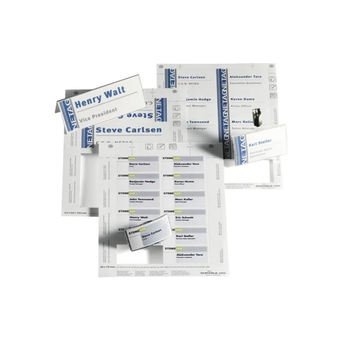 Durable Insteekkaartjes naambadge Duraprint 90 x 60 mm (pak 180 stuks) Durable Insteekkaartjes naambadge Duraprint 90 x 60 mm (pak 180 stuks)