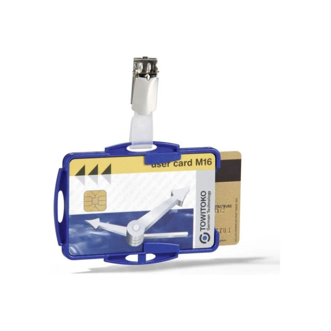 DURABLE Pashouder Bevestigingsclip 2 pasjes 54 x 85 mm Kunststof Blauw (pak 25 stuks) DURABLE Pashouder Bevestigingsclip 2 pasjes 54 x 85 mm Kunststof Blauw (pak 25 stuks)