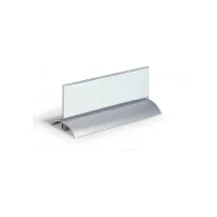 DURABLE Tafelnaambordje 61 x 210 mm Aluminium / Transparant (pak 2 stuks)