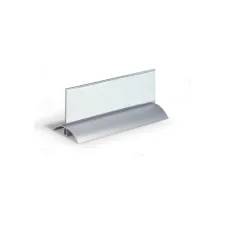 DURABLE Tafelnaambordje 61 x 210 mm Aluminium / Transparant (pak 2 stuks)