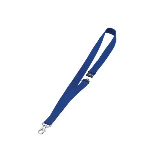 DURABLE Textielkoord met veiligheidsslot 20 mm breed blauw (pak 10 stuks)