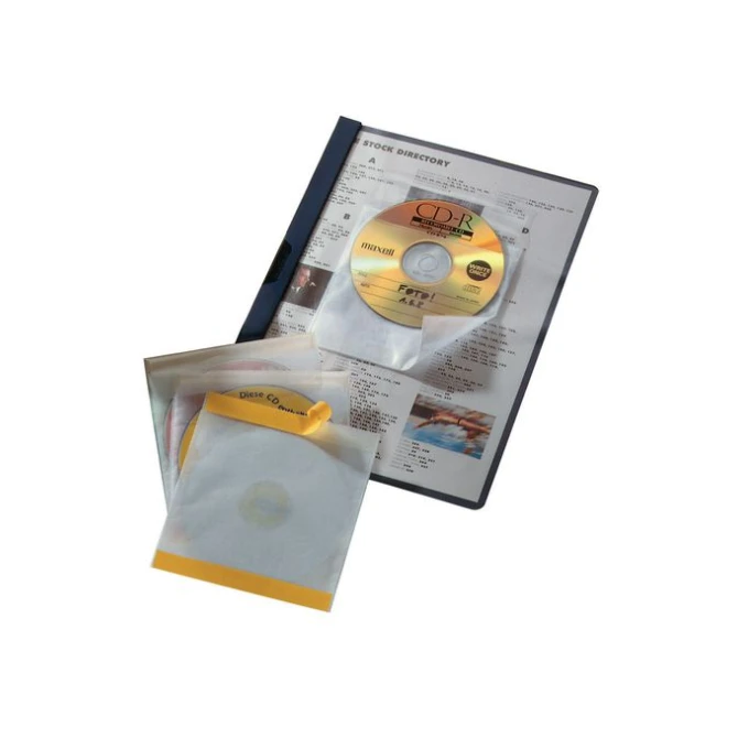 DURABLE Zelfklevende Fix CD/DVD hoes Transparant (pak 10 stuks)