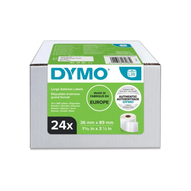 DYMO Adres-etiketten labelwriters 36 x 89 mm (pak 24 rollen)