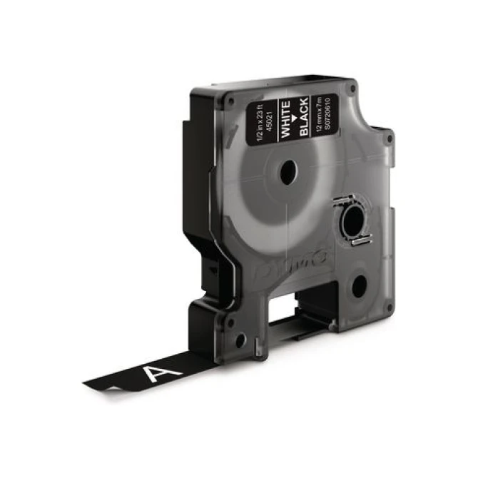 DYMO D1 Labelcassette 12 mm x 7 m Wit op Zwart DYMO D1 Labelcassette 12 mm x 7 m Wit op Zwart