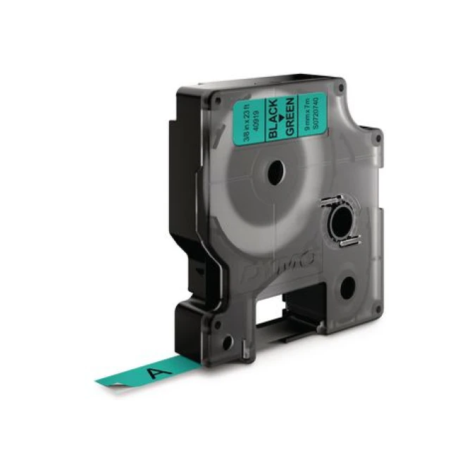 DYMO D1 Labelcassette 9 mm x 7 m Zwart op Groen DYMO D1 Labelcassette 9 mm x 7 m Zwart op Groen