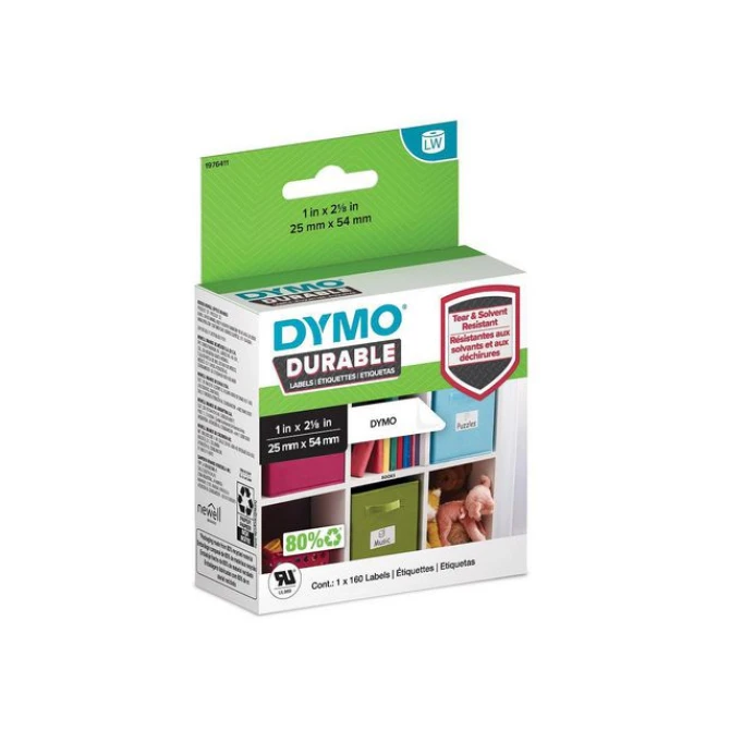 DYMO LW Labels 25 x 54 mm Papier Zwart op Wit (rol 160 stuks)