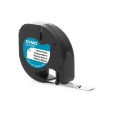 DYMO LetraTag Labeltape 12 mm x 4 m Plastic Zwart op Wit DYMO LetraTag Labeltape 12 mm x 4 m Plastic Zwart op Wit