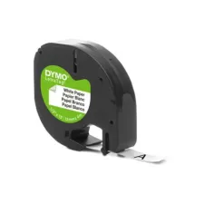 DYMO LetraTag Labeltape Papier 12 mm x 4 m Zwart op Wit DYMO LetraTag Labeltape Papier 12 mm x 4 m Zwart op Wit