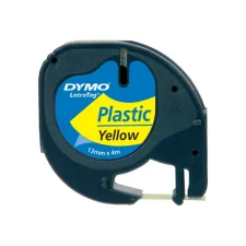 Dymo LetraTag Labeltape Plastic 12 mm x 4 m Zwart op Geel Dymo LetraTag Labeltape Plastic 12 mm x 4 m Zwart op Geel