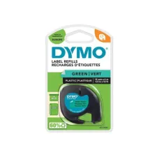 DYMO LetraTag Labeltape Plastic 12 mm x 4 m Zwart op Groen DYMO LetraTag Labeltape Plastic 12 mm x 4 m Zwart op Groen