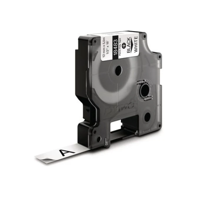 DYMO Rhino Polyester Etikettencassette 12 mm x 55 m Zwart op Wit DYMO Rhino Polyester Etikettencassette 12 mm x 55 m Zwart op Wit